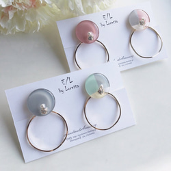 (全2色)2way 3color hoop pierce/earring 2枚目の画像