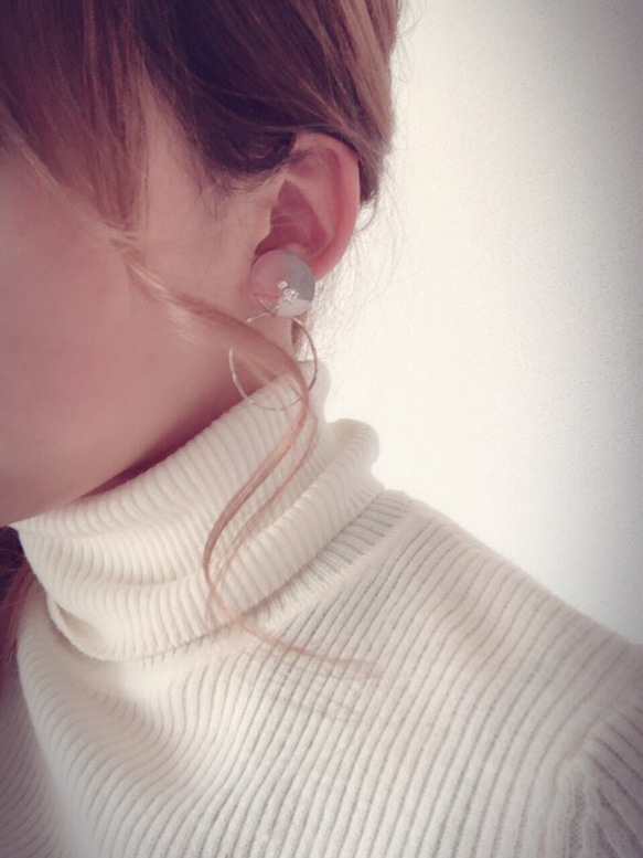 (全2色)2way 3color hoop pierce/earring 5枚目の画像