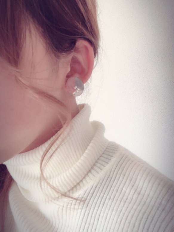 (全2色)2way 3color hoop pierce/earring 4枚目の画像