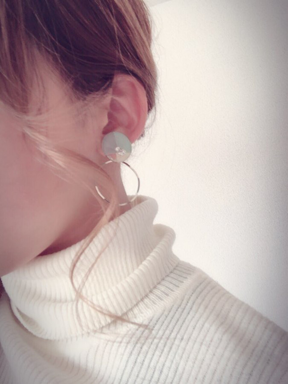 (全2色)2way 3color hoop pierce/earring 3枚目の画像