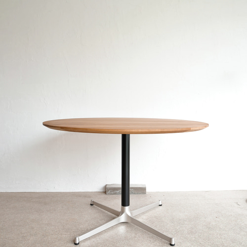 直径110cm/オーク無垢/丸テーブル/ラウンドテーブル/高さ指定可/脚