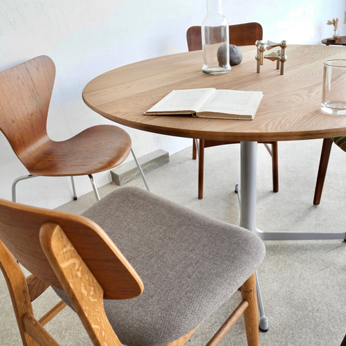 直径110cm/オーク無垢/丸テーブル/ラウンドテーブル/高さ指定可/脚