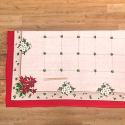 【ヴィンテージ】　クリスマステーブルクロス　薄手　250cm×150cm 10枚目の画像