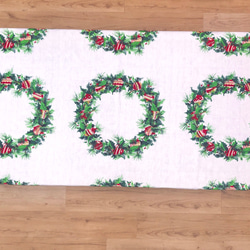 【ヴィンテージ】　クリスマステーブルクロス　120cm×120cm 5枚目の画像