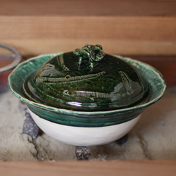 名入れ可能 土鍋 7号8号9号10号 モノクロ スマイル ダマスク柄 design