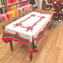 【ヴィンテージ】　クリスマステーブルクロス　170cm×120cm 1枚目の画像