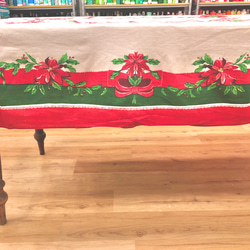 【ヴィンテージ】　クリスマステーブルクロス　170cm×120cm 2枚目の画像