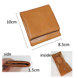 薄型二つ折り財布　コンパクト財布　持ちやすい　ダークブラウン 小さなサイフ　プレゼントに 6枚目の画像