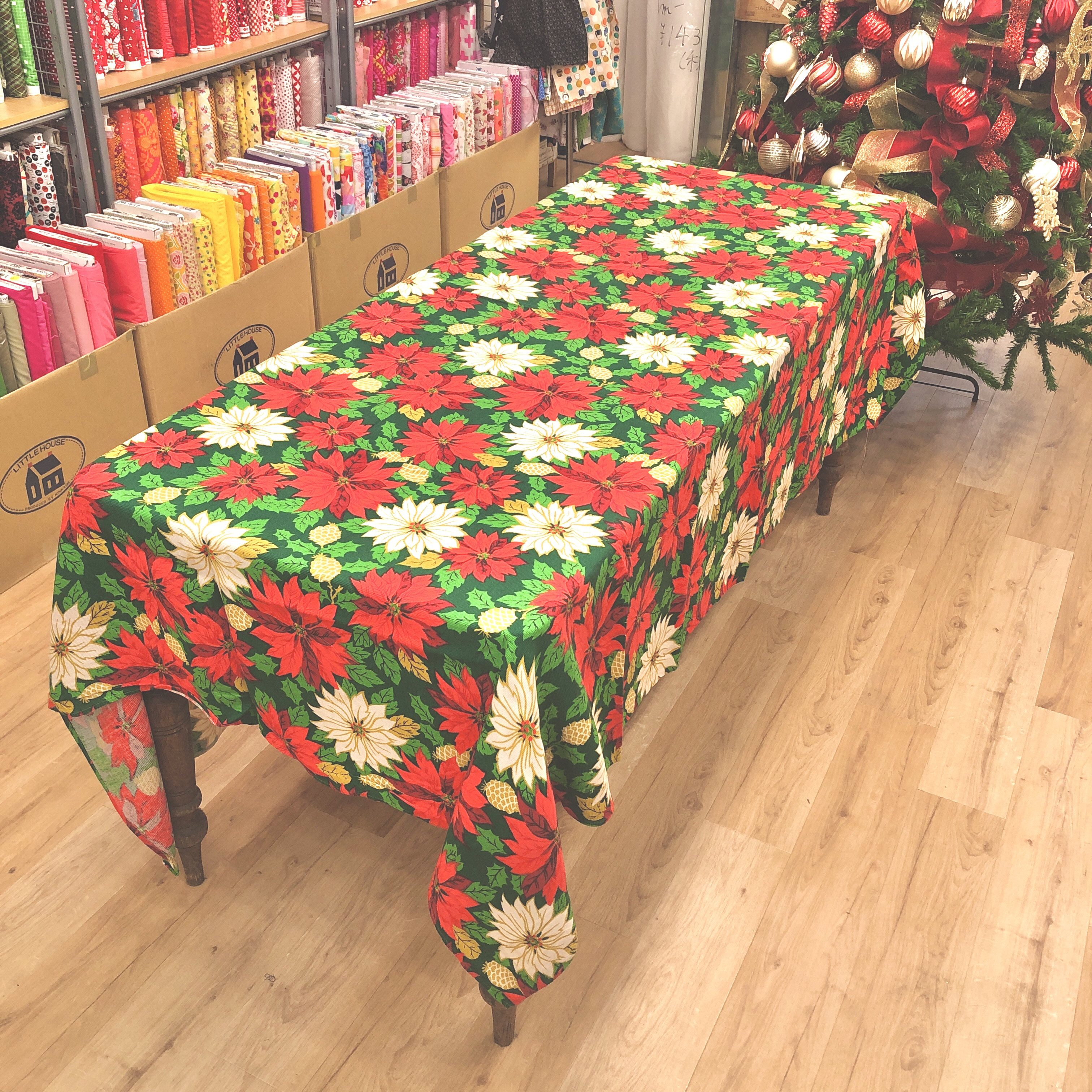 【ヴィンテージ】　クリスマステーブルクロス　210cm×150cm