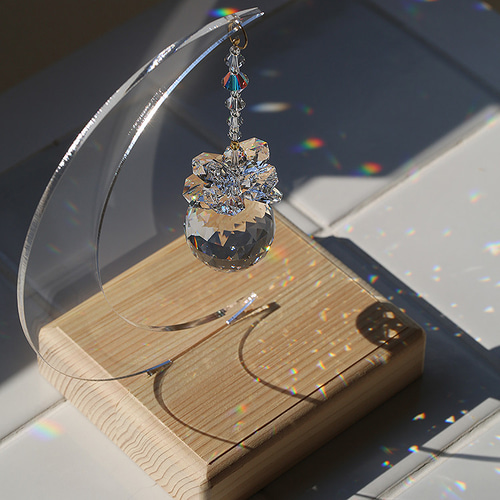 新ひのきスタンド付サンキャッチャー◇アクリルムーン