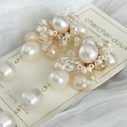 淡水珍珠長花束耳環 | 婚禮 | 新娘 | 婚前拍攝 [補貨] 第8張的照片