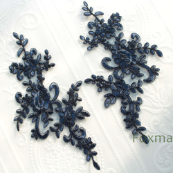 C37★NAVY★チュール★お花＆ちょうちょ刺繍レース★ハンドメイドマスク C37☆NAVY☆チュール☆お花＆ちょうちょ刺繍レース☆ハンドメイド