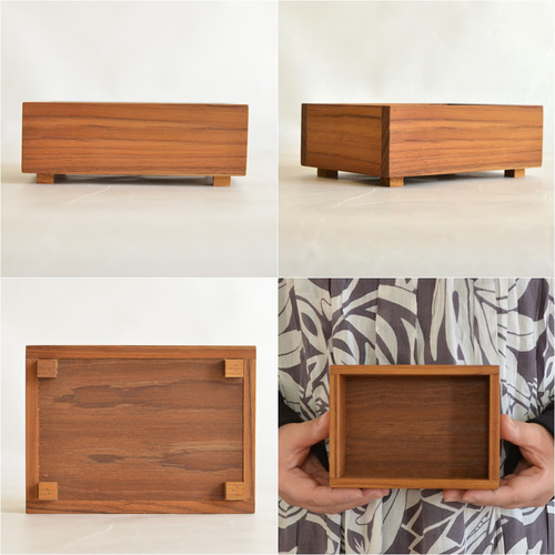 チーク ウッド カトラリーケース 木製 ボックス 小物入れ 収納 ペン