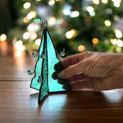 クリスマスツリー　ステンドグラス雑貨　クリスマス置物　インテリア雑貨　ミニオブジェ　季節物　リビングダイニング　デコレー 7枚目の画像
