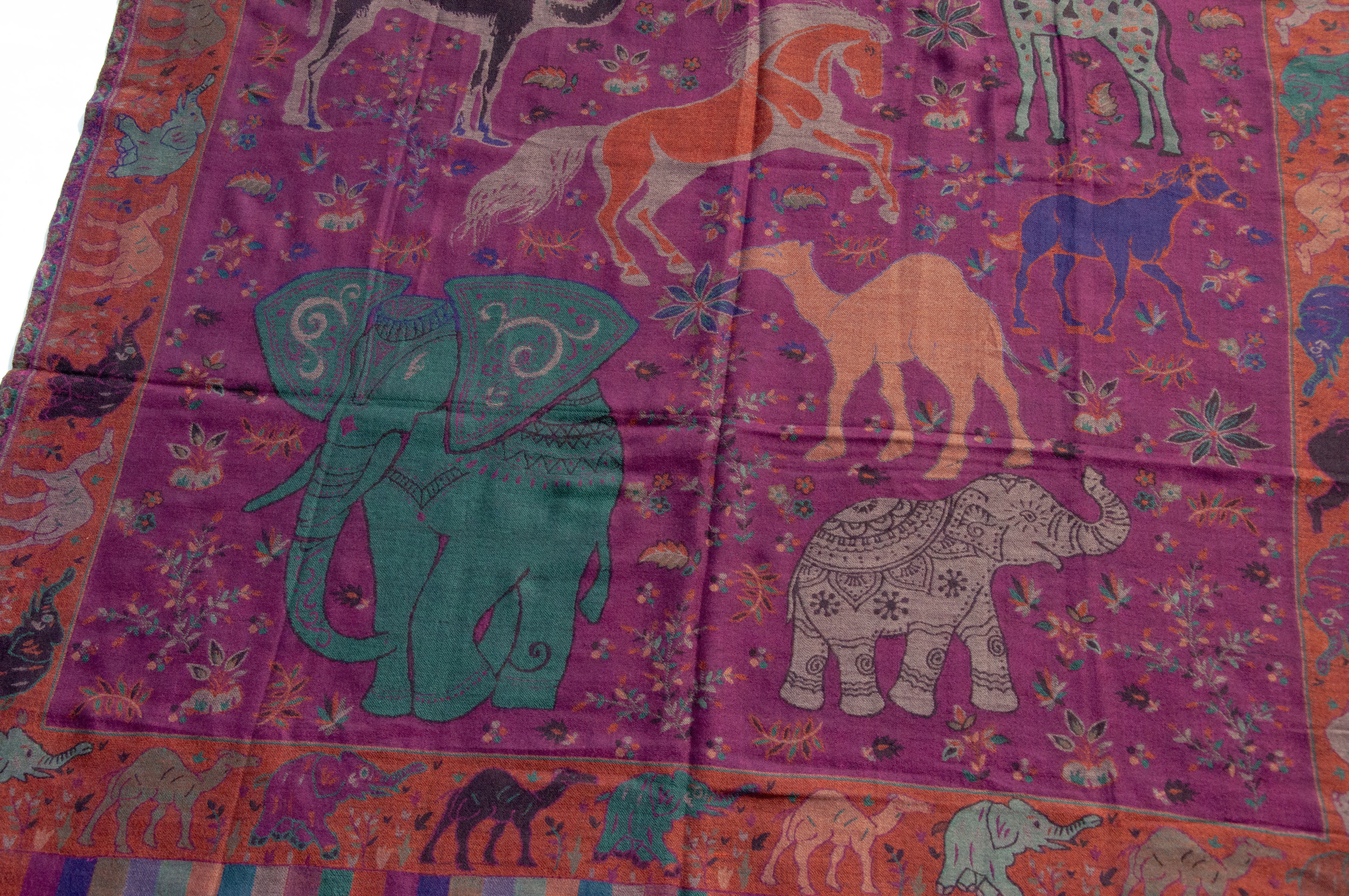 カシミヤ カシミヤ/カシミヤ スカーフ/ピュア ウール スカーフ ショール/リング ベルベット ショール-キャメル エレファント