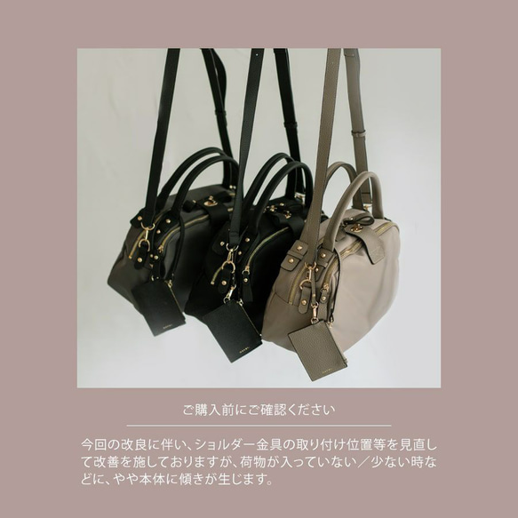 ナイロン 本革 ショルダーバッグ シルバー金具 ブラック [loche-nylon-mini02-2d-svbkbk] 20枚目の画像