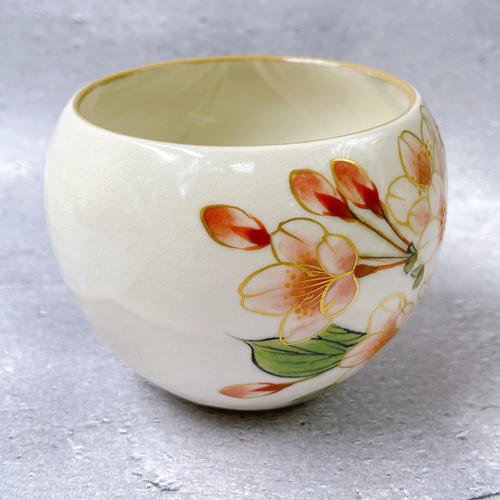 京焼・清水焼 陶あん】玉湯呑み 桜 湯呑み 京焼・清水焼窯元 陶あん