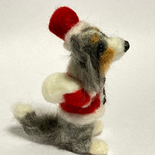 見本 シェルティ 羊毛フェルト サンタ 見本 シェルティ 羊毛フェルト サンタ