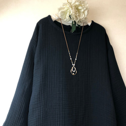 ❤️新製品❤️癒される柔らかさと優しい温もり❤️cotton100%6重ガーゼ♡おくるみボタンのワンピース❤️黒❤️長袖 7枚目の画像