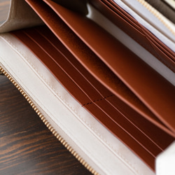 がま口　お財布ショルダー　くすみカラー   グレージュ　長財布　スマホショルダー　レディース　aw-17nns 8枚目の画像