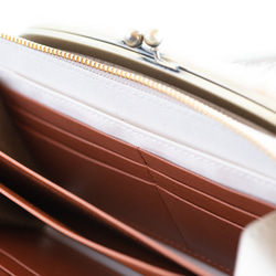 がま口　お財布ショルダー　くすみカラー   グレージュ　長財布　スマホショルダー　レディース　aw-17nns 9枚目の画像