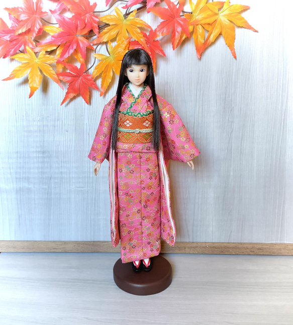 躑躅色野に咲いて【27cmドール振り袖着物】 おもちゃ・人形