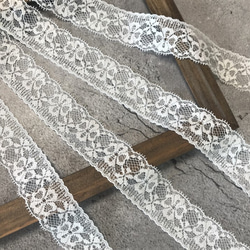 再販 お買い得【在庫処分品】10m ラッセルレース 両耳スカラップ 花柄 日本製 lace-No,144-10 6枚目の画像