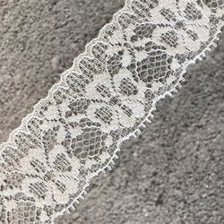 再販 お買い得【在庫処分品】10m ラッセルレース 両耳スカラップ 花柄 日本製 lace-No,144-10 2枚目の画像