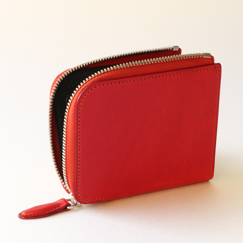 L字ファスナーコンパクト財布 本革 イタリアンレザー ブッテーロ