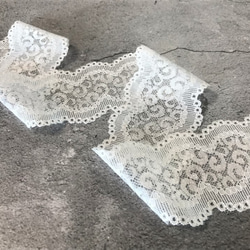 2m ラッセルレース 両耳スカラップ スパイラル柄 日本製 lace-No,145 4枚目の画像