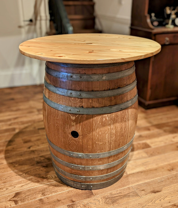 ワイン樽ハイテーブル 高級フレンチオーク樽 ダイニングテーブル