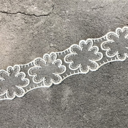 9弁の花びらモチーフ 2m オーガンジーレース 日本製 lace-No,147 5枚目の画像