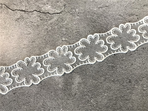 9弁の花びらモチーフ 2m オーガンジーレース 日本製 lace-No,147 5枚目の画像