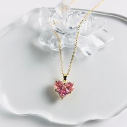 ピンクダイヤハート ネックレス k18GP ネックレス・ペンダント 天然石