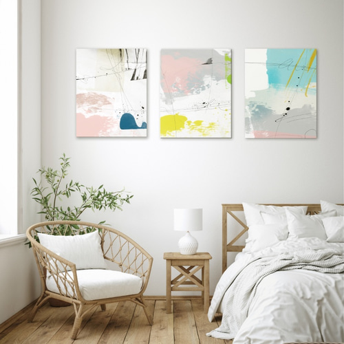 キャンバス_アートペイント3枚セット アートパネルでお部屋の