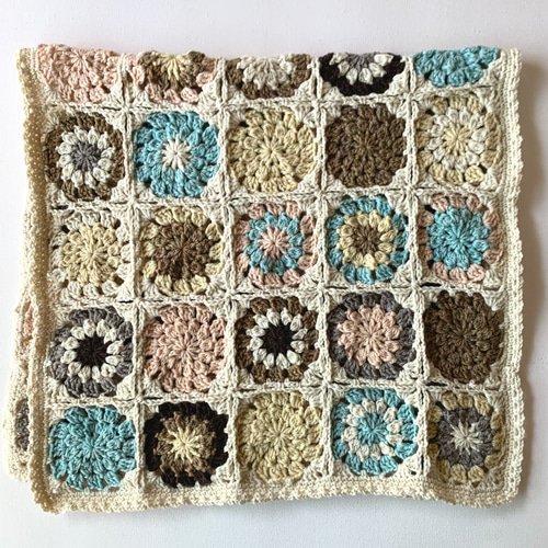 ハンドメイド ブランケット マルチカバー A ラメ入り（春 かぎ