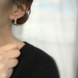 simply spark hoop earrings   シンプリーフープイヤリングフープピアス金属アレルギーノンホール 10枚目の画像