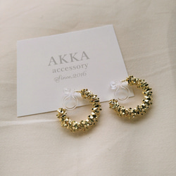 simply spark hoop earrings   シンプリーフープイヤリングフープピアス金属アレルギーノンホール 5枚目の画像