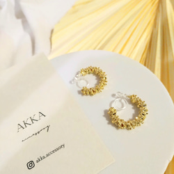 simply spark hoop earrings   シンプリーフープイヤリングフープピアス金属アレルギーノンホール 1枚目の画像