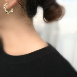 simply spark hoop earrings   シンプリーフープイヤリングフープピアス金属アレルギーノンホール 12枚目の画像