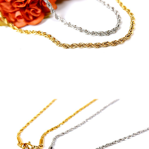 ハワイアンジュエリー ロープチェーン 重ね付け シンプル スクリュー