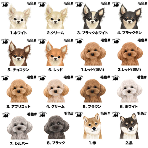 犬種選べる わんちゃんイラスト ポーチ 】 水彩画風イラスト 毛色60