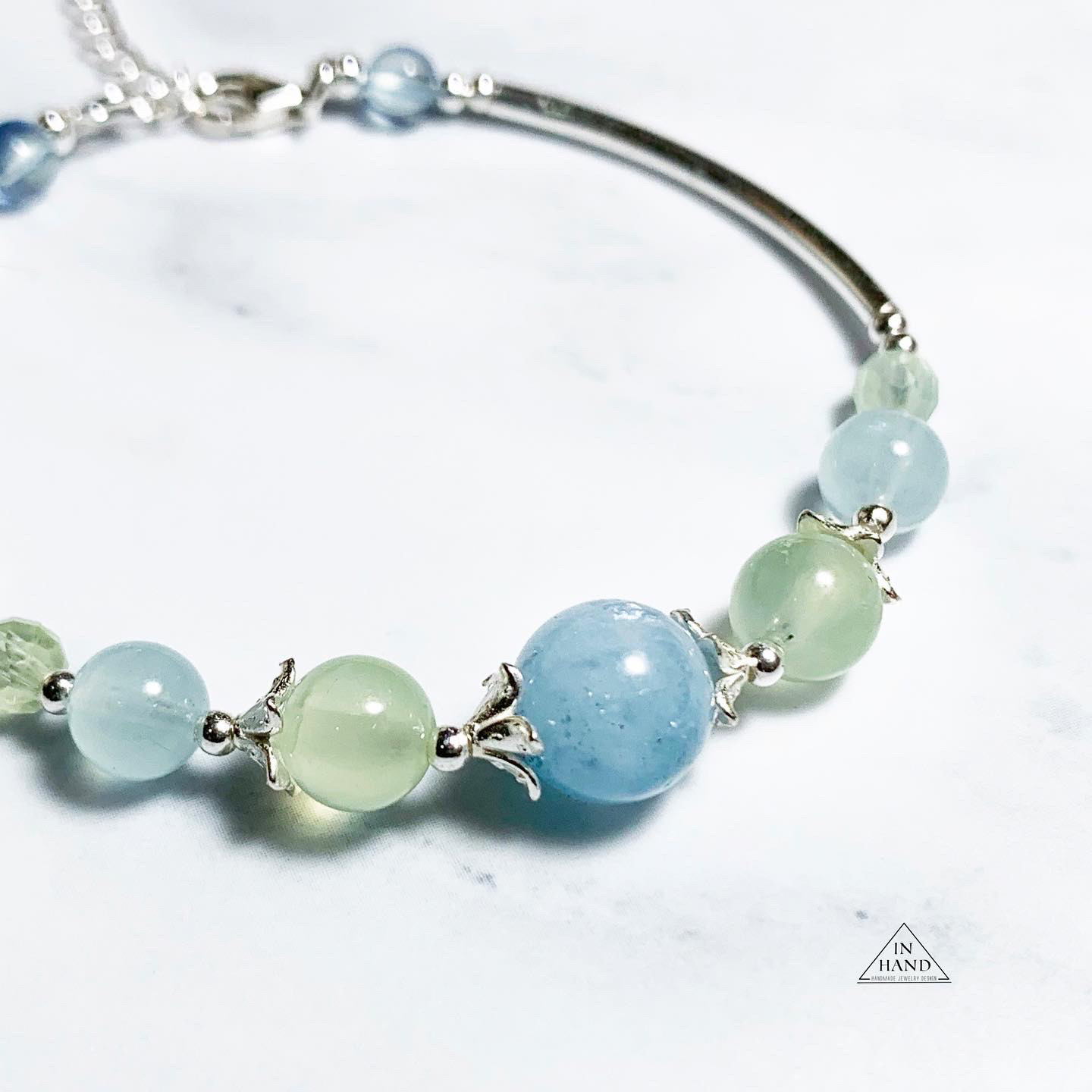 グリーンアクアマリン　ブレスレット G862 グリーンアクアマリン 天然石 パワーストーン ブレスレット