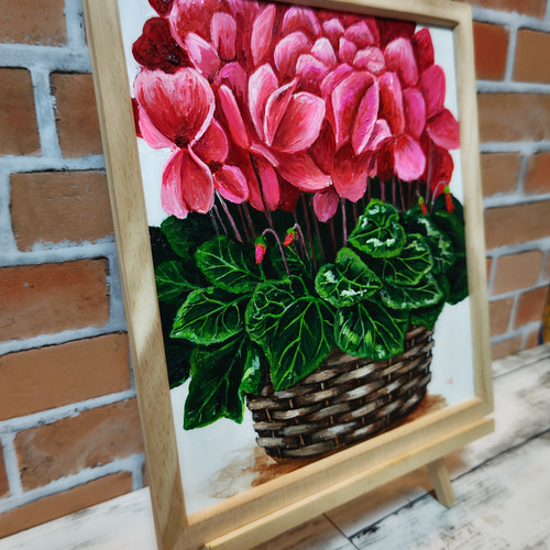 シクラメン　油絵 ＜お値段ご相談ください＞ 油絵 絵画 【シクラメン】 絵画 HR 通販 14939205｜Creema