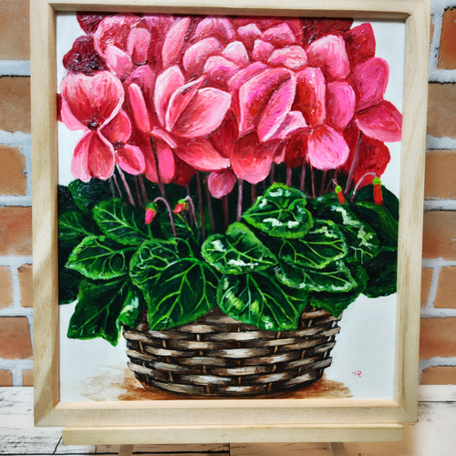 油絵 絵画 【シクラメン】 絵画 HR 通販 14939205|Creema 油絵 絵画 【シクラメン】 絵画 HR 通販 14939205|Creema