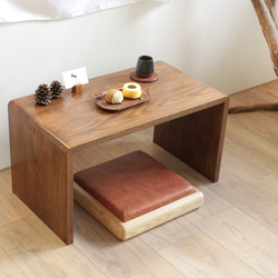 預購款-復古棕-原木桌邊几 /小矮桌/沙發邊桌/桌几 第1張的照片