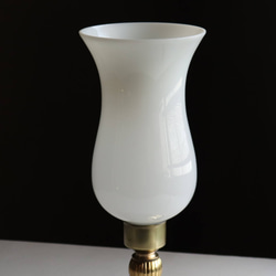 USAヴィンテージミルクガラスチムニーシェード真鍮テーブルライト｜アンティーク卓上照明/乳白色硝子ハリケーンランプ 11枚目の画像