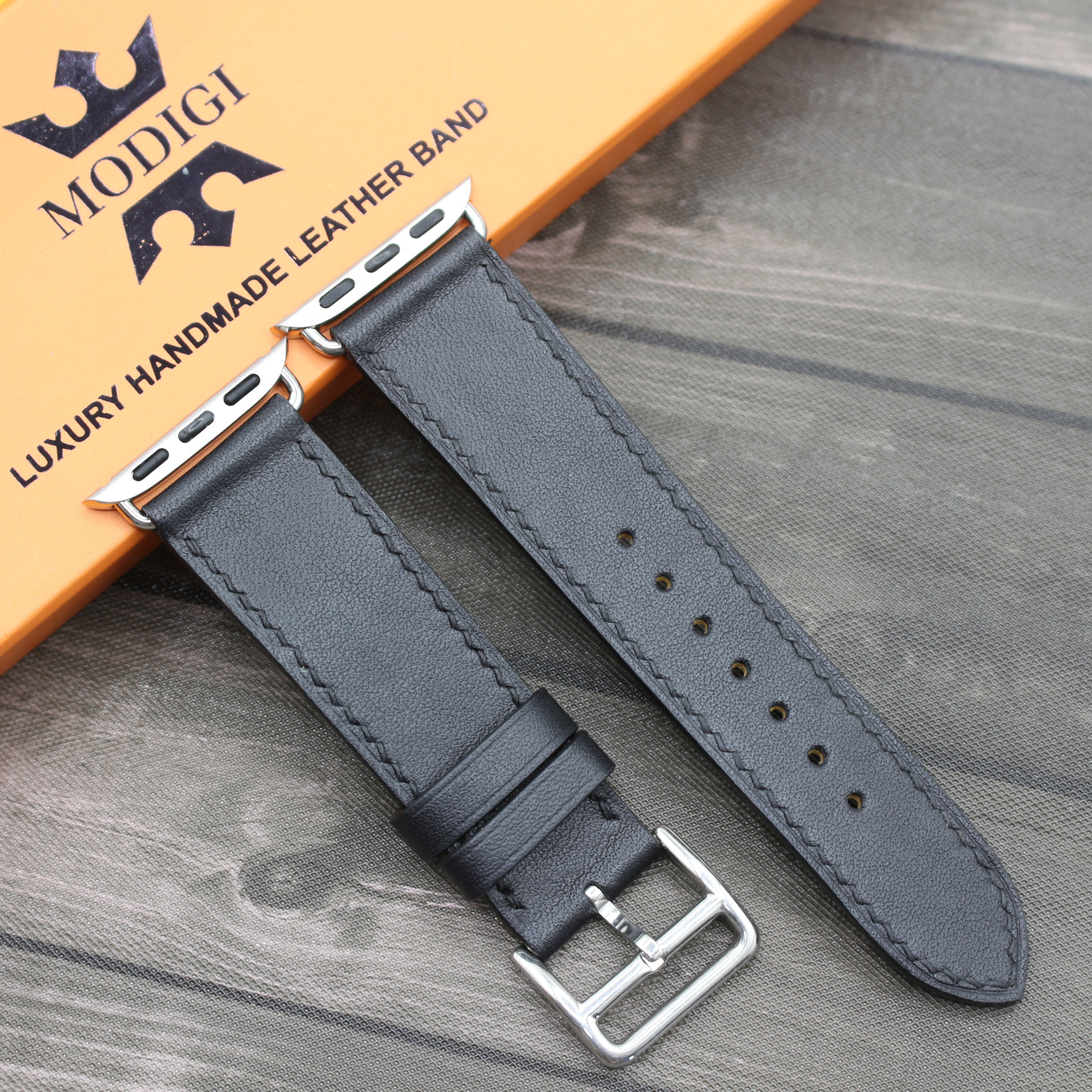 38〜41アップルウォッチ エルメス レザーバンド ブラック 黒 ヴォー