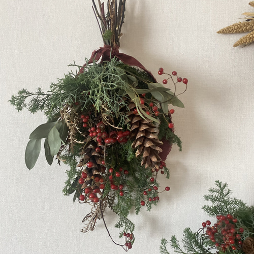 採りたて 野ばらの実 北海道 ノイバラ リース スワッグ wreathe.リース