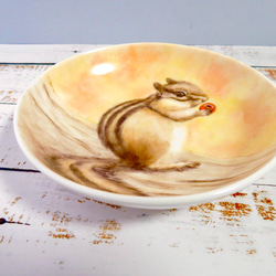 エゾシマリスの皿　手描きの器　 4枚目の画像